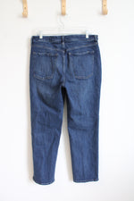 Old Navy Distressed Extra High Rise Straight Secret-Smooth Pocket Jeans | 12 Petite