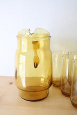 Anchor Hocking Yellow Glass Pitcher & Glasses | Set Of 7