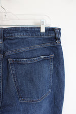 Old Navy Distressed Extra High Rise Straight Secret-Smooth Pocket Jeans | 12 Petite