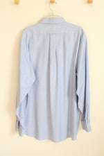 Lands' End Light Blue Cotton LS Button-down Shirt | XL