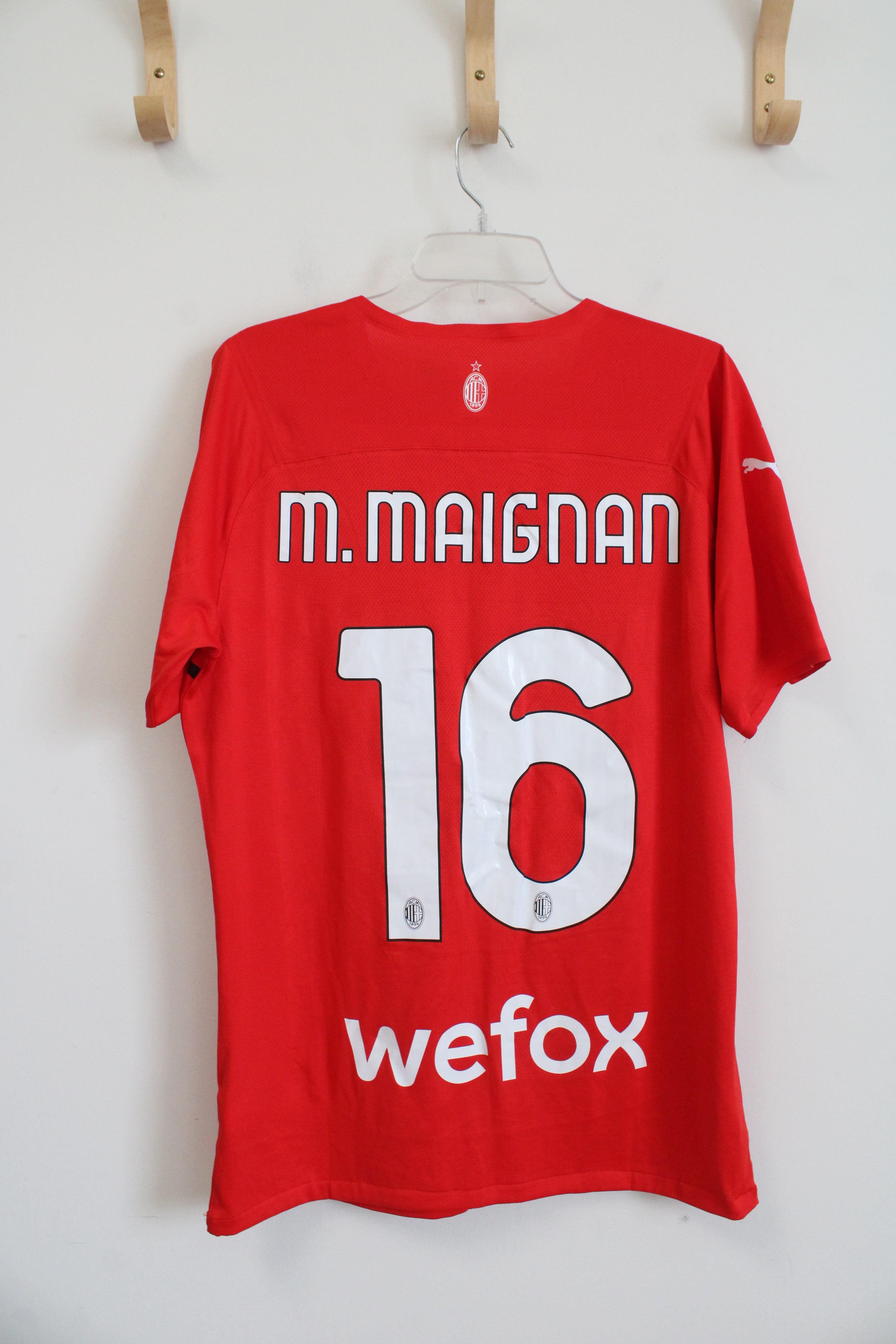 Puma AC Milan Emirates Fly Better #16 M. Maignan Red Shirt | XL