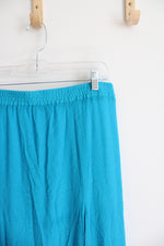 Christopher & Banks Blue Flowy Midi Skirt | L
