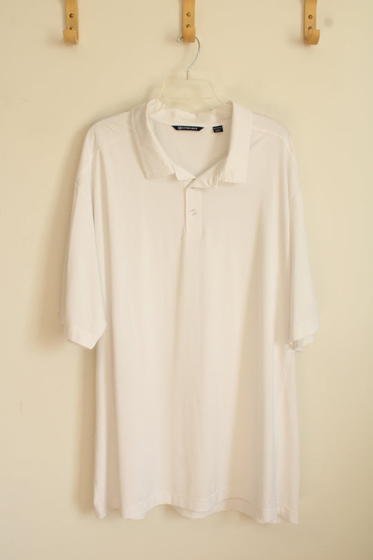 Cutter and Buck White SS Athletic Polo Shirt | 3XL-T
