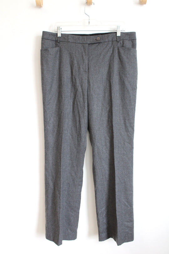 NEW Talbots Gray Wool Stretch Signature Straight Lined Pants | 14