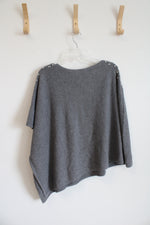 Talbots Gray Soft Embellished Sweater Poncho Top | M/L