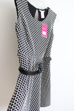 NEW Candie's Black & White Belted Skater Dress | M