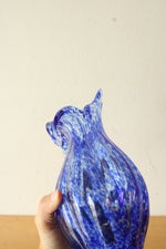 Vintage MCM Lily Style Art Blue Glass Vase