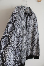 NEW Fashion Nova Men Black & White Snakeskin Kooza Track Jacket | M