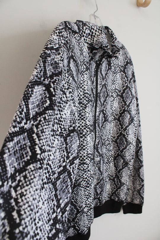 NEW Fashion Nova Men Black & White Snakeskin Kooza Track Jacket | M