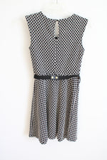NEW Candie's Black & White Belted Skater Dress | M
