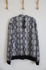 NEW Fashion Nova Men Black & White Snakeskin Kooza Track Jacket | M