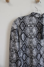 NEW Fashion Nova Men Black & White Snakeskin Kooza Track Jacket | M