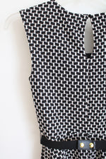 NEW Candie's Black & White Belted Skater Dress | M