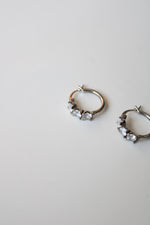 Sterling Silver Clear Stone Mini Hoops