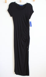 NEW Apt. 9 Black Ruched Side Knit Maxi Dress | S