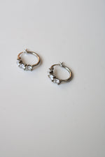Sterling Silver Clear Stone Mini Hoops