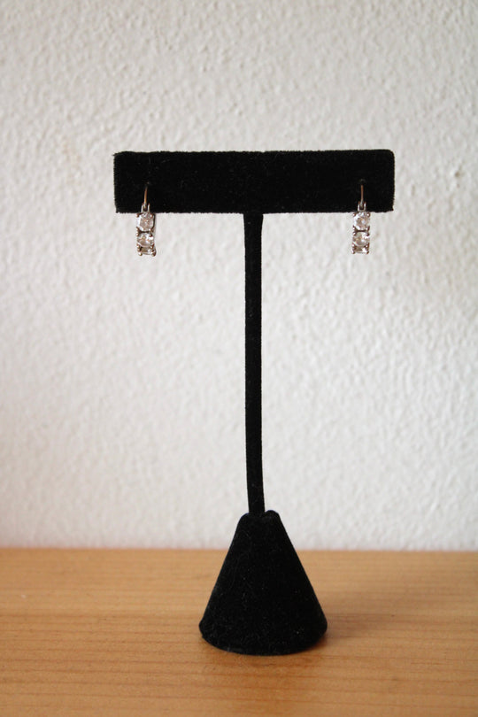 Sterling Silver Clear Stone Mini Hoops