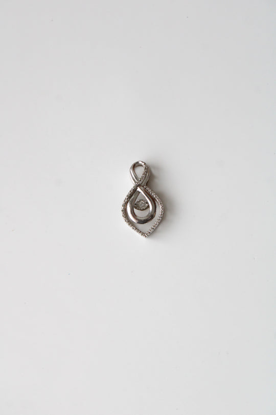 Dancing Stone 14K White Gold Infinity Necklace Pendant