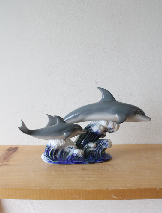 Lladro #6470 "A Swimming Lesson" Dolphin Porcelain Figurine