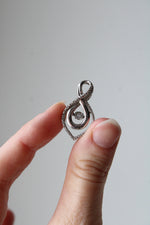 Dancing Stone 14K White Gold Infinity Necklace Pendant