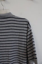 NEW Chaps Gray Navy & White Striped Polo Shirt | XXL