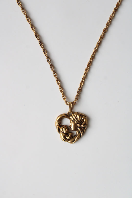 Mother & Child Gold Necklace