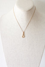 Gold Coated Sterling Silver Clear & Red Stone Pendant Necklace