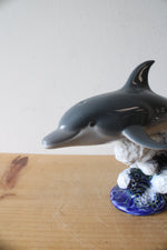 Lladro #6470 "A Swimming Lesson" Dolphin Porcelain Figurine