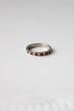 Ruby & Crystal Infinity Sterling Silver Ring | Size 7