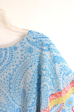 NEW Ruby Rd. Light Blue Multi-Color Paisley Print Blouse with Sheer Layer and Cami  | 1X