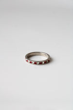 Ruby & Crystal Infinity Sterling Silver Ring | Size 7