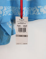 NEW Ruby Rd. Light Blue Multi-Color Paisley Print Blouse with Sheer Layer and Cami  | 1X