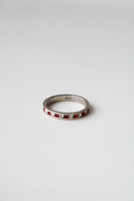 Ruby & Crystal Infinity Sterling Silver Ring | Size 7