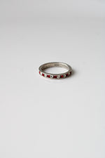 Ruby & Crystal Infinity Sterling Silver Ring | Size 7