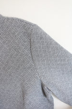 Liz Claiborne Silver Threaded Pattern Mock Neckline Gray Top | L