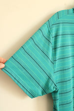 Under Armour Teal and Green Striped SS Athletic Polo Shirt | XL