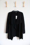 NEW Theory Black Wool Cashmere Blend Charmant Ribbed Cardigan | P