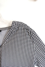 Ann Taylor Factory Black & White Houndstooth V-Neck Blouse | L