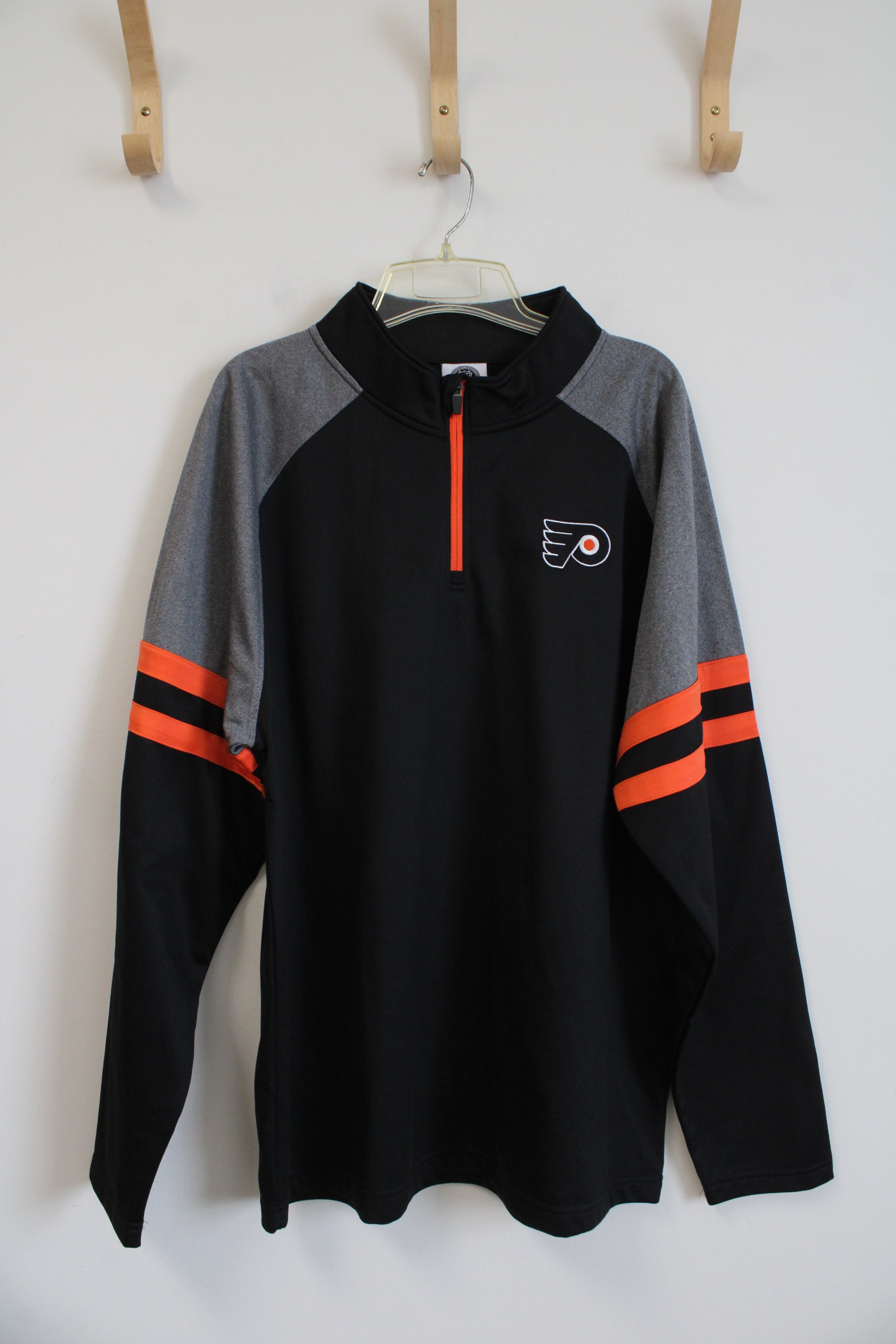 NHL Gray Black & Orange Pittsburgh Pirates 1/4 Zip Sweatshirt | XL