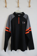 NHL Gray Black & Orange Pittsburgh Pirates 1/4 Zip Sweatshirt | XL