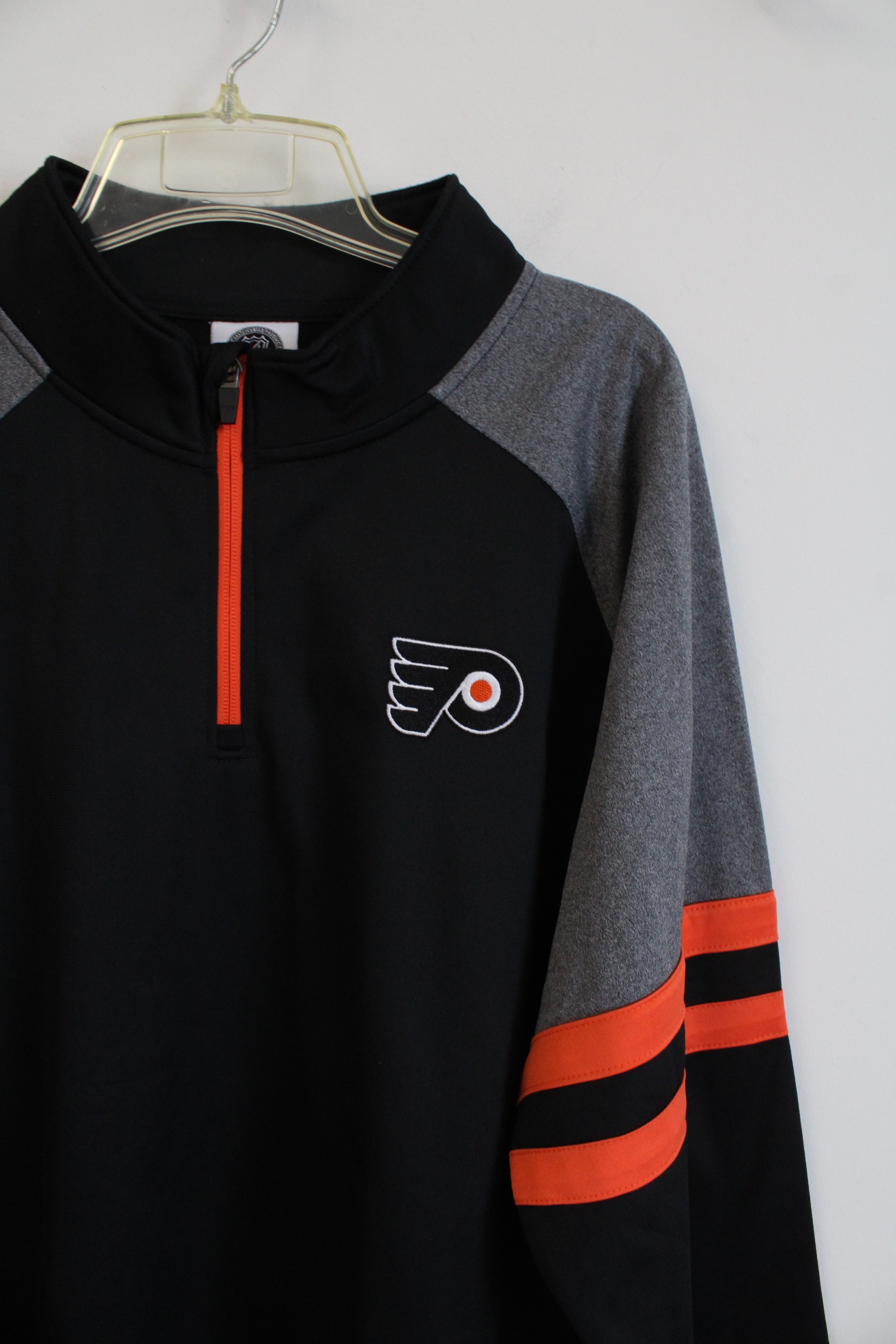NHL Gray Black & Orange Pittsburgh Pirates 1/4 Zip Sweatshirt | XL