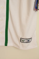 NEW NFL Green and White Eagles Buttoned-Down Short Sleeve Jersey | L