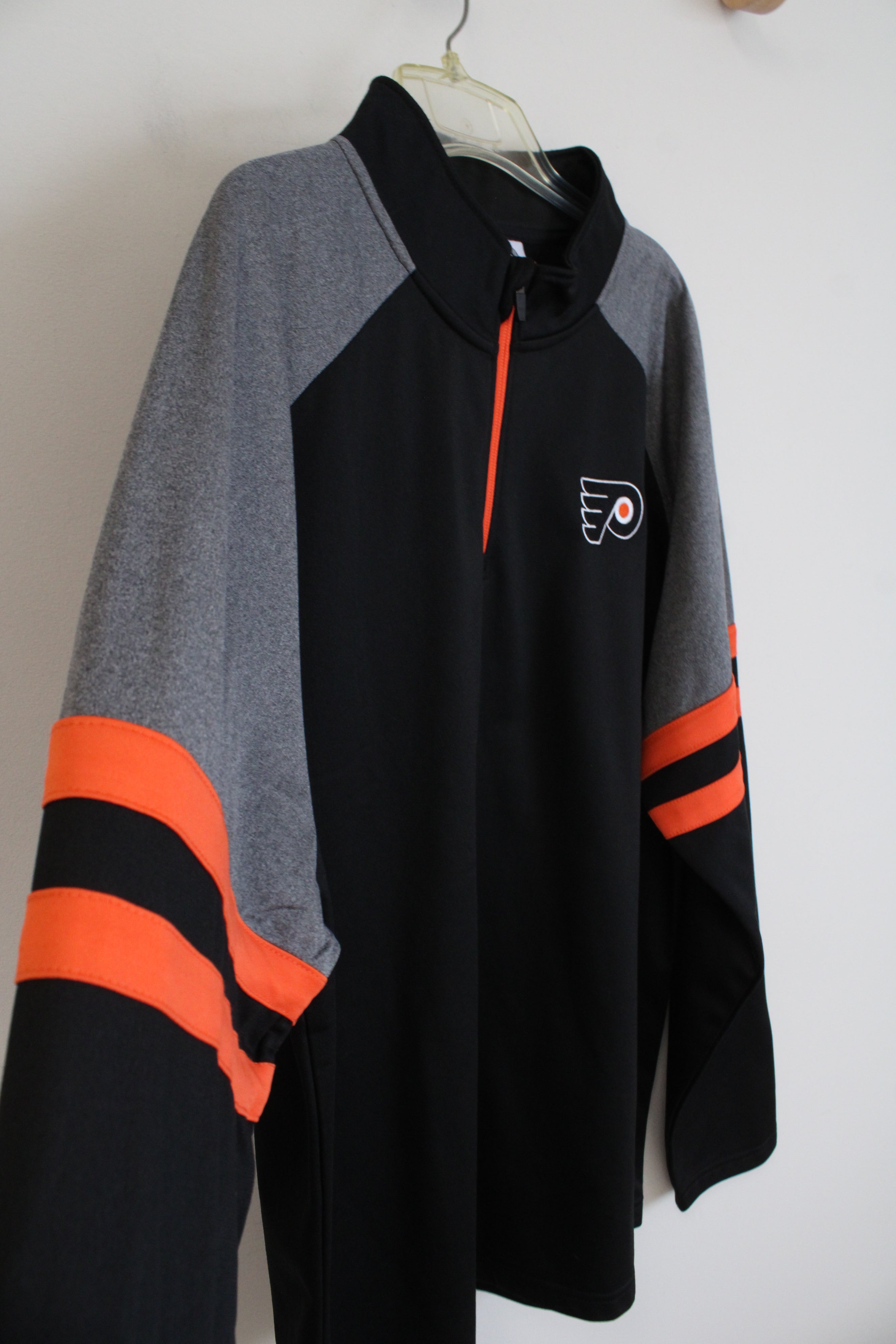 NHL Gray Black & Orange Pittsburgh Pirates 1/4 Zip Sweatshirt | XL