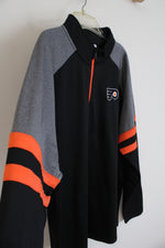 NHL Gray Black & Orange Pittsburgh Pirates 1/4 Zip Sweatshirt | XL
