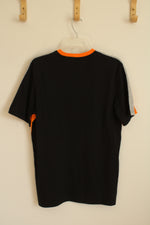 NEW Adidas Orange Black and Gray Color Block T-Shirt | S