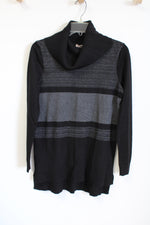 Dressbarn Black Turtleneck Color Block Sweater | S