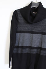 Dressbarn Black Turtleneck Color Block Sweater | S