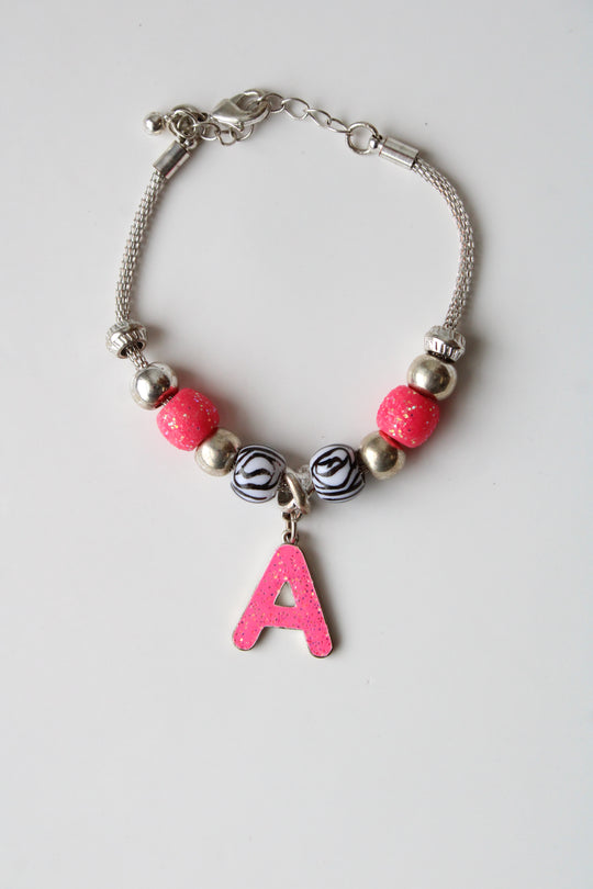 Silver "A" Initial Bracelet