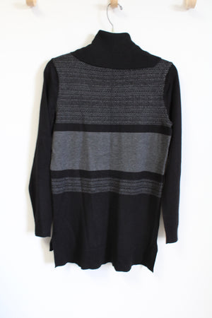Dressbarn Black Turtleneck Color Block Sweater | S