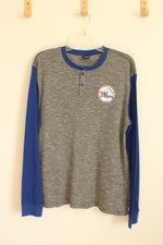 NFL 76ers Gray and Royal Blue Color Block Thermal | L